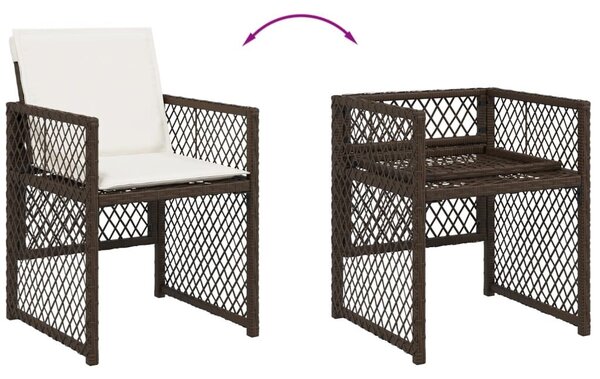 VidaXL 11 részes barna polyrattan kerti ülőgarnitúra párnákkal