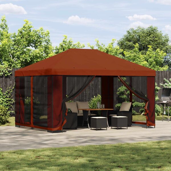 VidaXL Pavilon 4 x 3 m, Poliészter és acél 190 gsm, Terrakotta