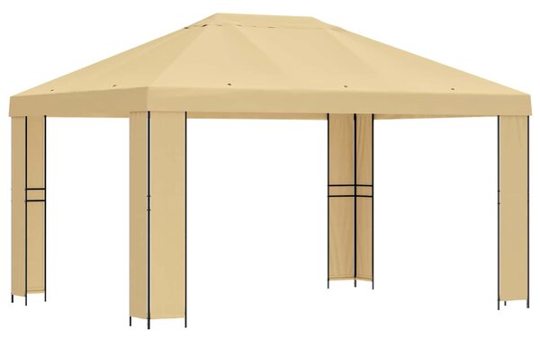 VidaXL Pavilon 4 x 3 m, Poliészter és acél 190 gsm, Krémszínű