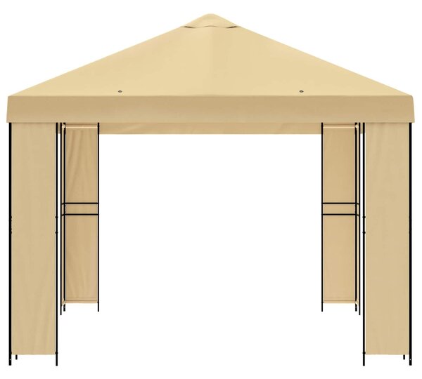 VidaXL Pavilon 4 x 3 m, Poliészter és acél 190 gsm, Krémszínű
