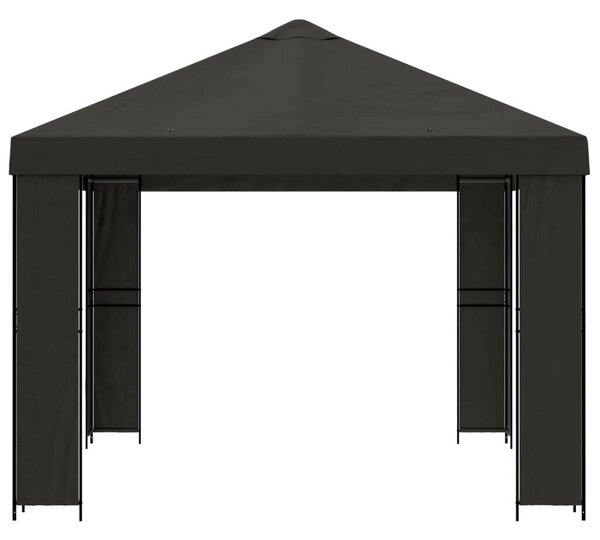 VidaXL Pavilon 4 × 3 m, Poliészter és acél 190 gsm, Antracitszürke