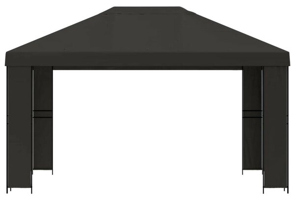 VidaXL Pavilon 4 × 3 m, Poliészter és acél 190 gsm, Antracitszürke
