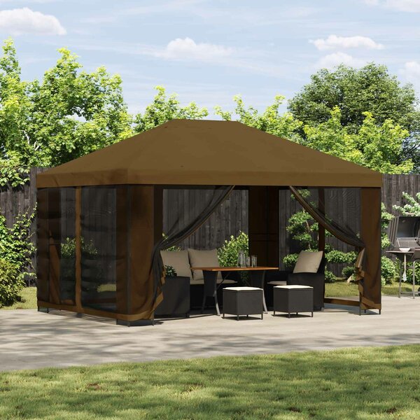 VidaXL Pavilon 4 x 3 m Poliészter és acél 190 gsm, Tópszínű