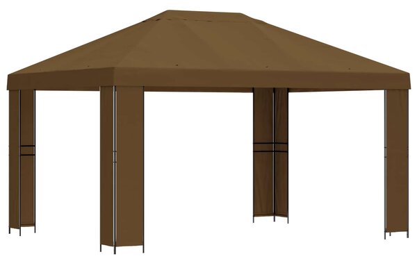 VidaXL Pavilon 4 x 3 m Poliészter és acél 190 gsm, Tópszínű