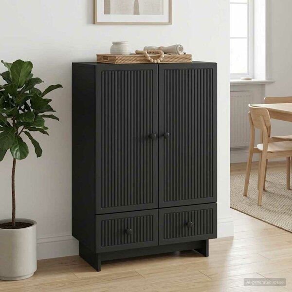 VidaXL Széf Fekete 66 x 34,5 x 95 cm Mérnöki fa