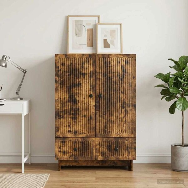 VidaXL Széf Füstölt Tölgy 66 x 34,5 x 95 cm Mérnöki fa