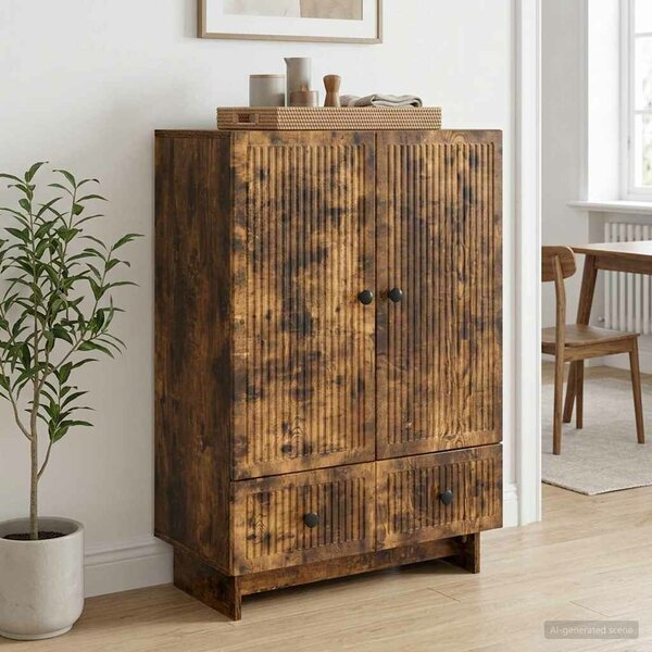 VidaXL Széf Füstölt Tölgy 66 x 34,5 x 95 cm Mérnöki fa