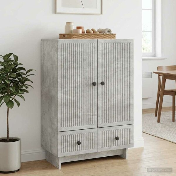 VidaXL Széf Beton Szürke 66 x 34,5 x 95 cm Mérnöki fa