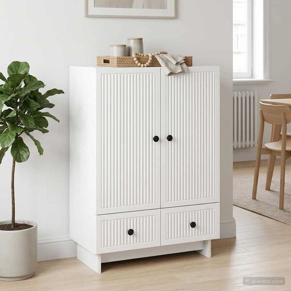 VidaXL Széf Magasfényű Fehér 66 x 34,5 x 95 cm Mérnöki fa