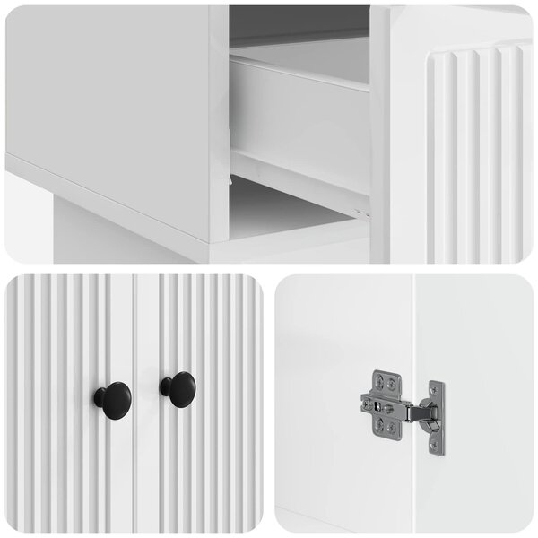 VidaXL Széf Magasfényű Fehér 66 x 34,5 x 95 cm Mérnöki fa