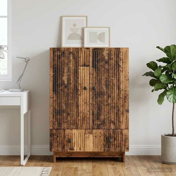 VidaXL Széf Öreg fa 66 x 34,5 x 95 cm Mérnöki fa