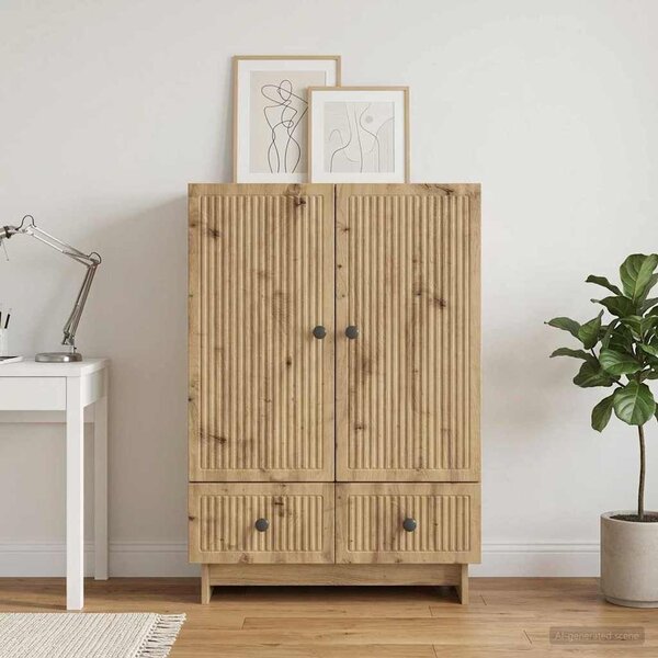 VidaXL Széf Kézműves Tölgy 66 x 34,5 x 95 cm Mérnöki fa