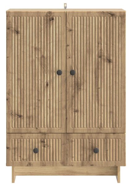 VidaXL Széf Kézműves Tölgy 66 x 34,5 x 95 cm Mérnöki fa