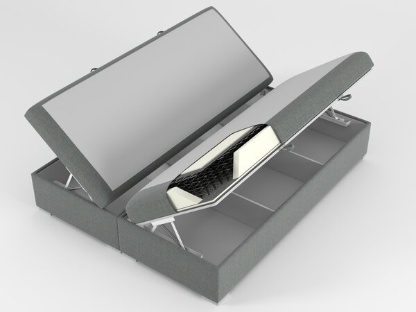 Franciaágy Boxspring 180 cm Daliny (világosszürke) (tárolóhellyel)