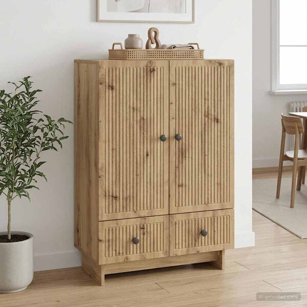 VidaXL Széf Kézműves Tölgy 66 x 34,5 x 95 cm Mérnöki fa