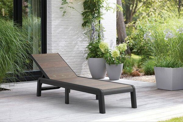 Keter DECO PORTO kerti napozóágy – walnut / grafit