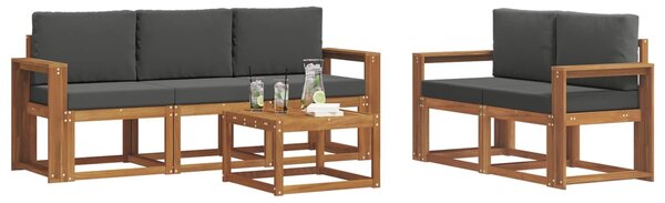 VidaXL Kültéri kanapé szett párnával 6 pcs Természetes és antracit