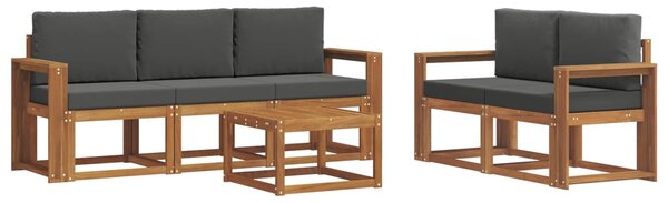 VidaXL Kültéri kanapé szett párnával 6 pcs Természetes és antracit