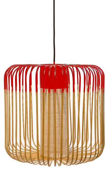 Függőlámpa Forestier, Bamboo, dimmable, Piros, Étkező, Bambusz, Dizájn