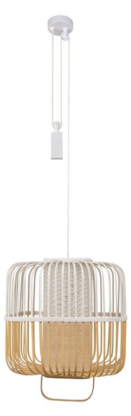 Függőlámpa Forestier, Bamboo, dimmable, Fehér, Étkező, Bambusz, Dizájn