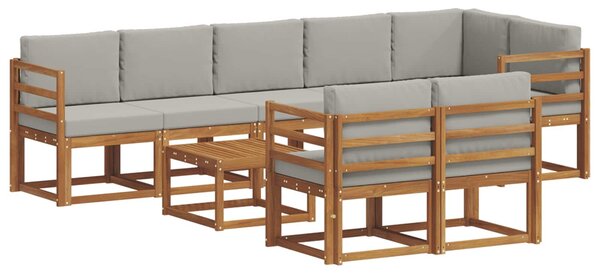 VidaXL Kültéri kanapé szett 9 pcs Természetes és Világosszürke