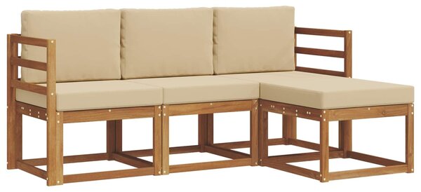 VidaXL Kültéri kanapé szett párnával 4 pcs Természetes és bézs
