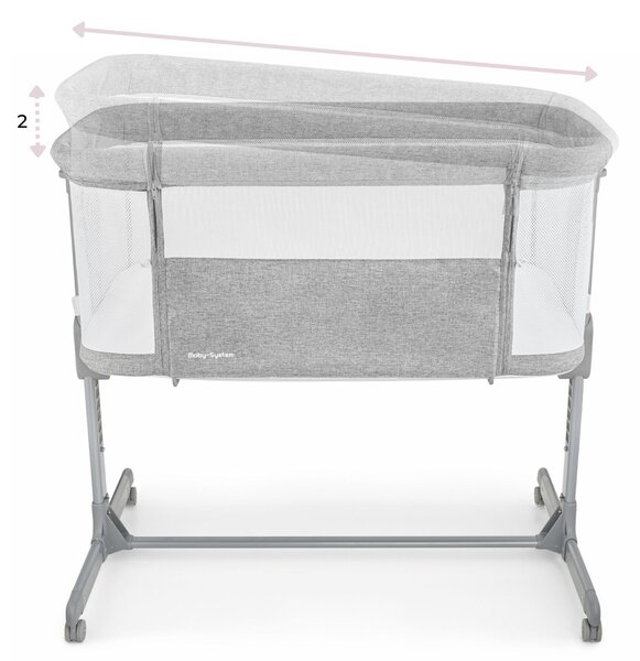Bővített kiságy Moby-System LUNA 3in1 - szürke