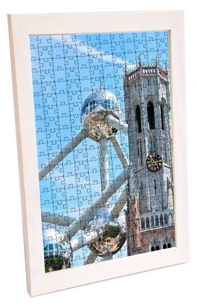 Brüsszel puzzle képkeret fehér