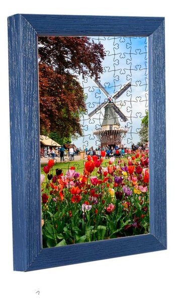 Amszterdam puzzle képkeret kék