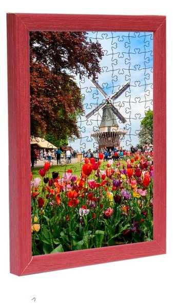 Amszterdam puzzle képkeret piros