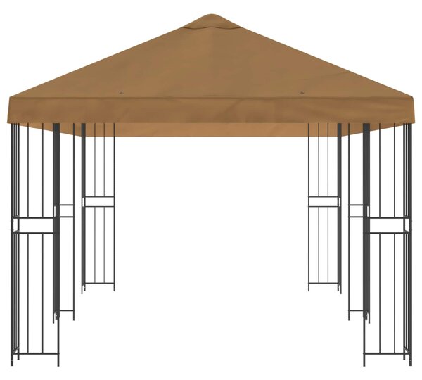 VidaXL Oldalfalas pavilon 6 x 3 m Bézs Poliészter és acél 190