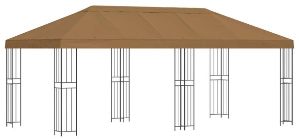 VidaXL Oldalfalas pavilon 6 x 3 m Bézs Poliészter és acél 190