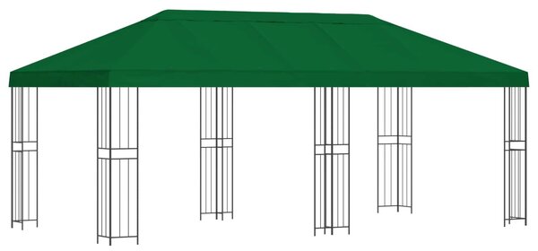 VidaXL Oldalfalas pavilon 6 x 3 m Zöld Poliészter és acél 190