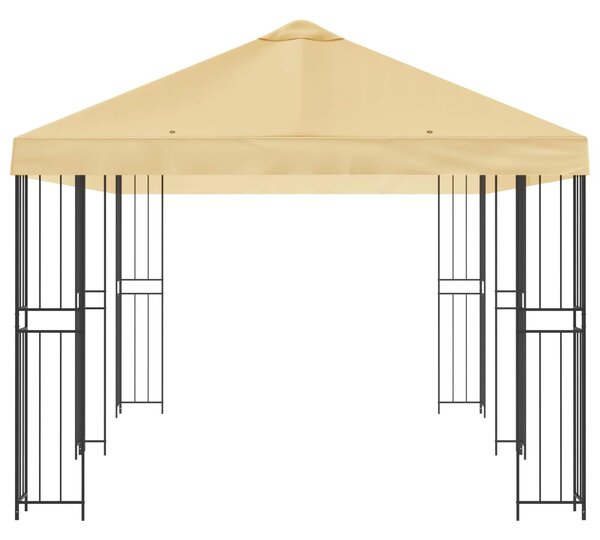 VidaXL Oldalfalas pavilon 6 x 3 m Krémszínű Poliészter és acél 190
