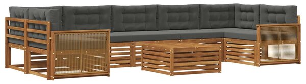 VidaXL Kültéri kanapé szett párnával 8 pcs Természetes és antracit