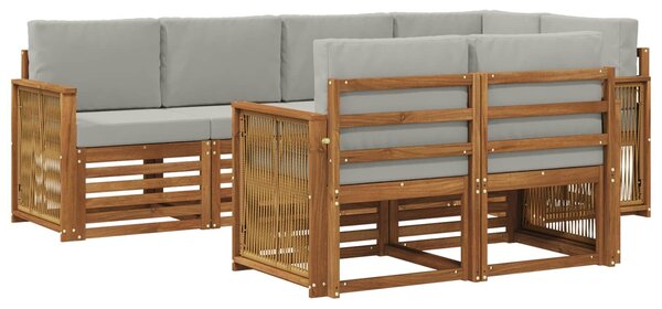 VidaXL Szegmentált kanapé szett 6 pcs Természetes és Világosszürke