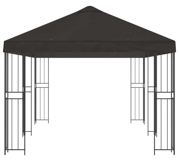 VidaXL Oldalfalas pavilon 6 x 3 m Antracitszürke Poliészter és acél