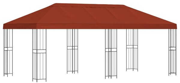 VidaXL Oldalfalas pavilon 6 x 3 m Terrakotta Poliészter és acél 190