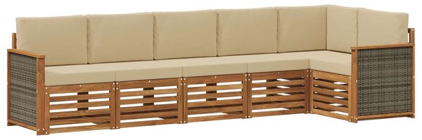 VidaXL Szegmentált kanapé szett párnával 5 pcs Természetes