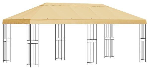 VidaXL Oldalfalas pavilon 6 x 3 m Krémszínű Poliészter és acél 190