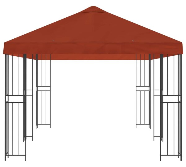 VidaXL Oldalfalas pavilon 6 x 3 m Terrakotta Poliészter és acél 190