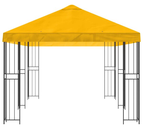 VidaXL Oldalfalas pavilon 6 x 3 m Sárga Poliészter és acél 190