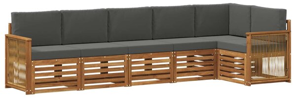 VidaXL Szegmentált kanapé szett párnával 5 pcs Természetes és antracit