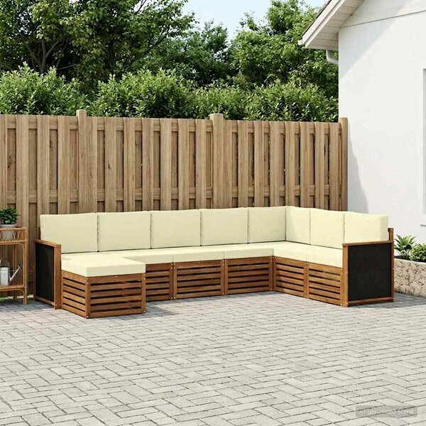 VidaXL Kültéri kanapé szett párnával 6 pcs Természetes és krémszínű