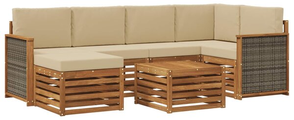 VidaXL Szegmentált kanapé szett párnával 6 pcs Természetes