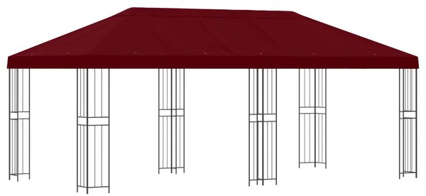 VidaXL Oldalfalas pavilon 6 x 3 m Burgundi Poliészter és acél 190