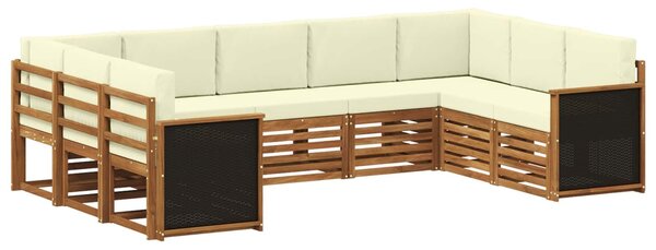 VidaXL Szegmentált kanapé szett 7 pcs Természetes és krémszínű