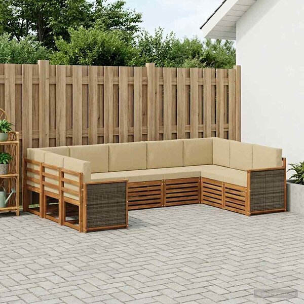 VidaXL Szegmentált kanapé szett párnával 7 pcs Természetes