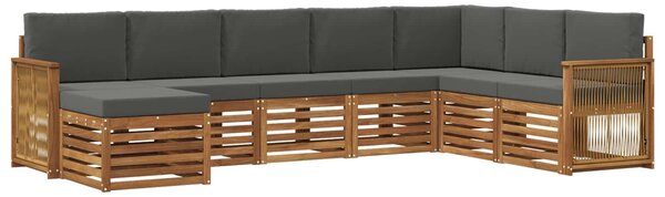 VidaXL Kültéri kanapé szett párnával 6 pcs Természetes és antracit