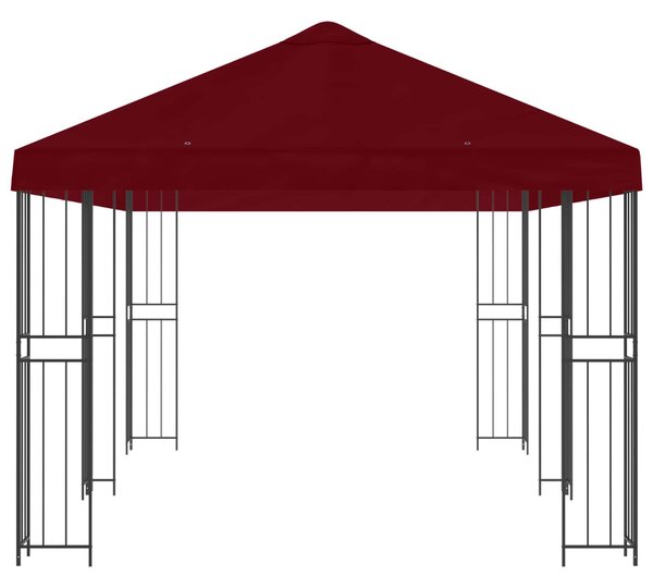 VidaXL Oldalfalas pavilon 6 x 3 m Burgundi Poliészter és acél 190